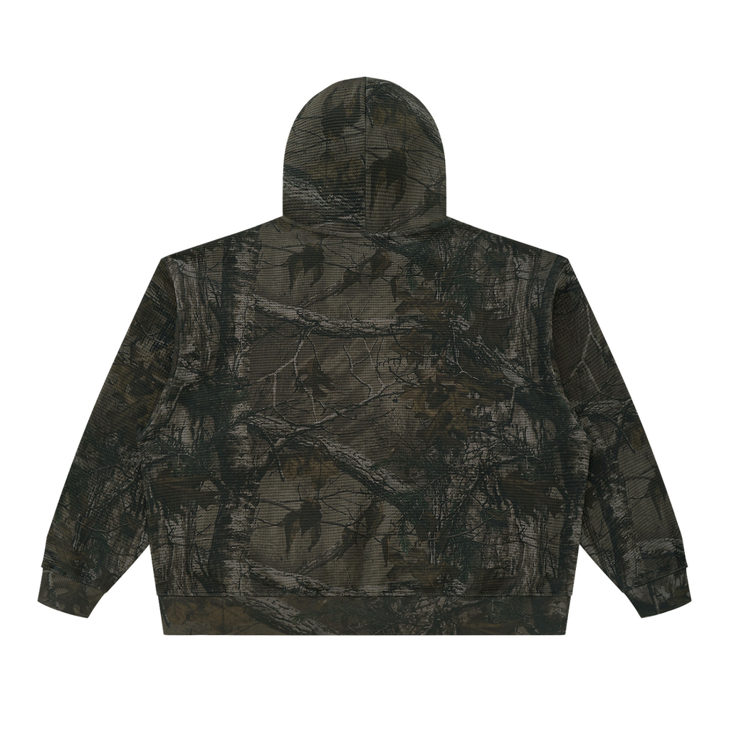 Buckaroo Waffle Tree Camo Boxy Hoodie