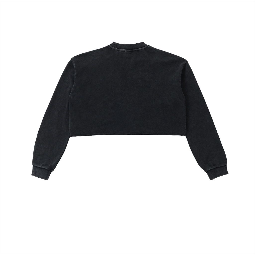 Buckaroo Washed Raw Edge Cropped Sweatshirt