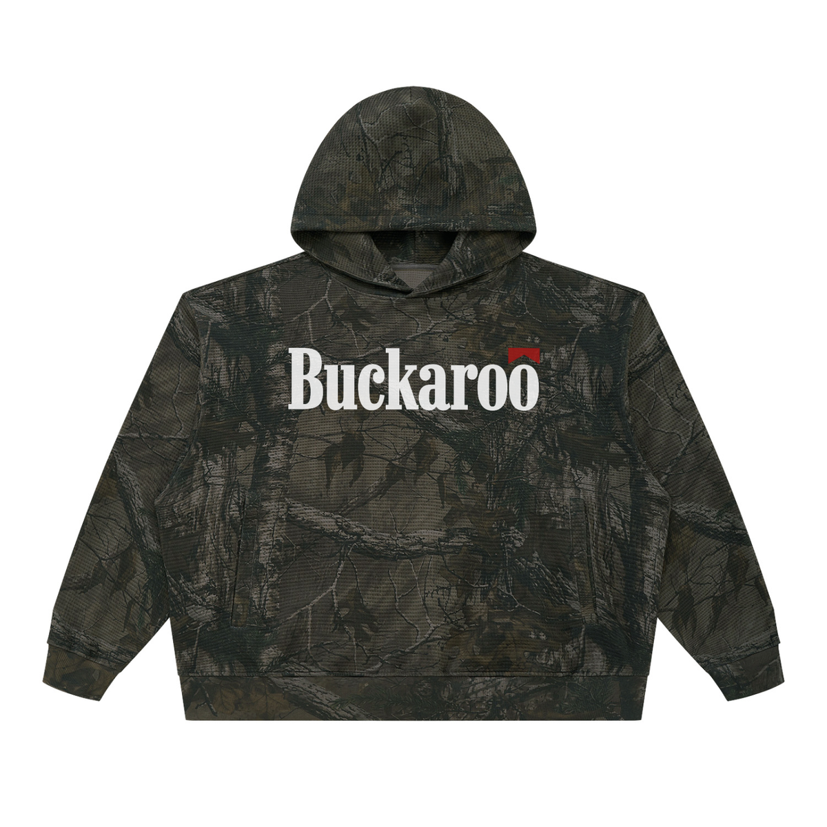 Buckaroo Waffle Tree Camo Boxy Hoodie
